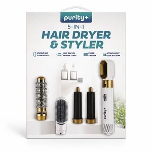 Purity+ 5-in-1 Hair Dryer and Styler Multi-Attachment Hot Air Brush Heat Set
